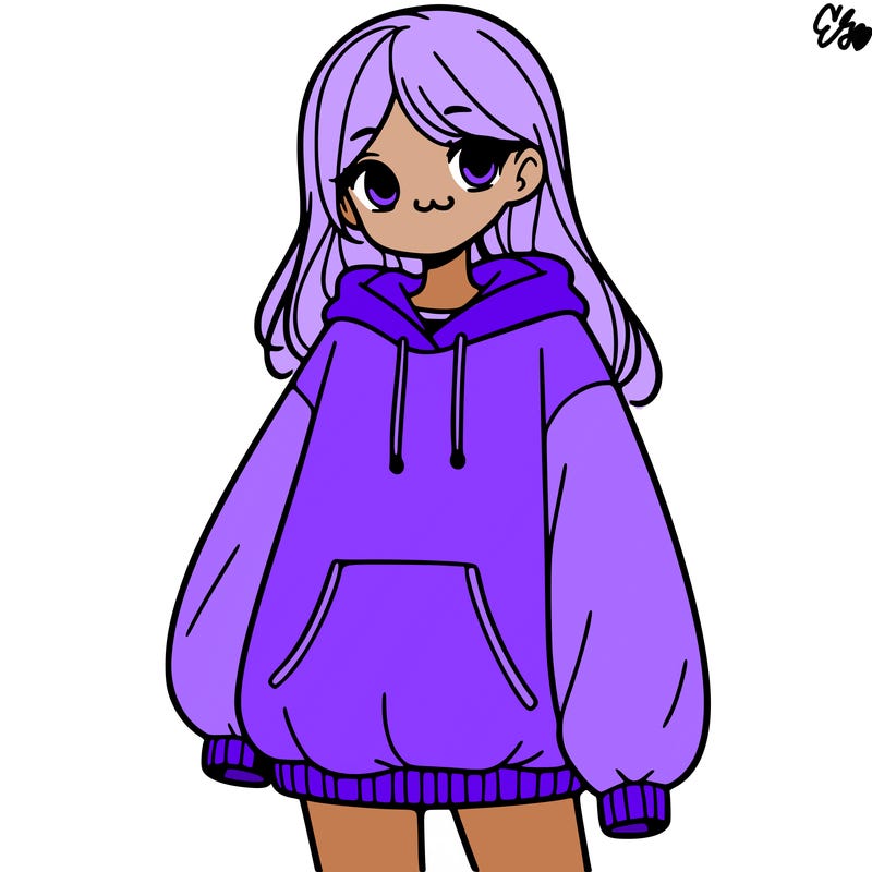 girl with big sweatshirt