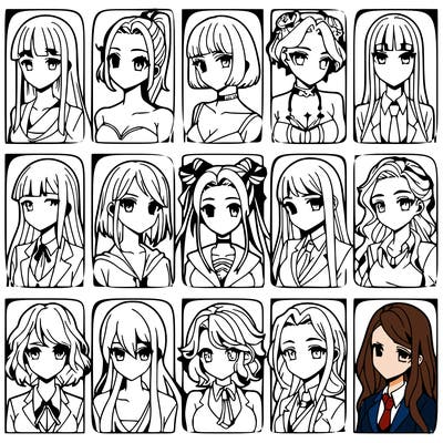 girls that look diffrent anime