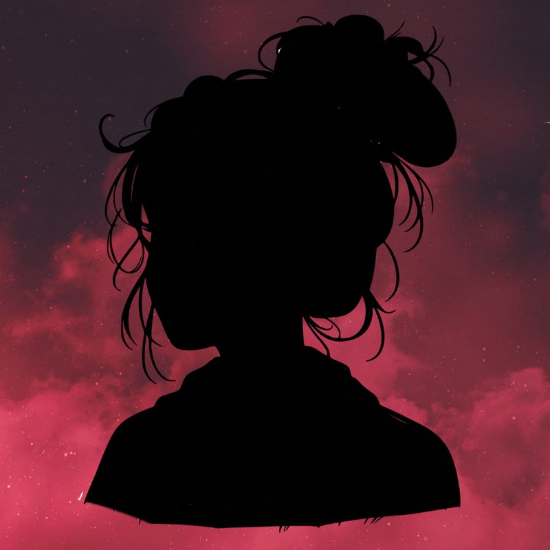 realistic teenage girl with a messy bun