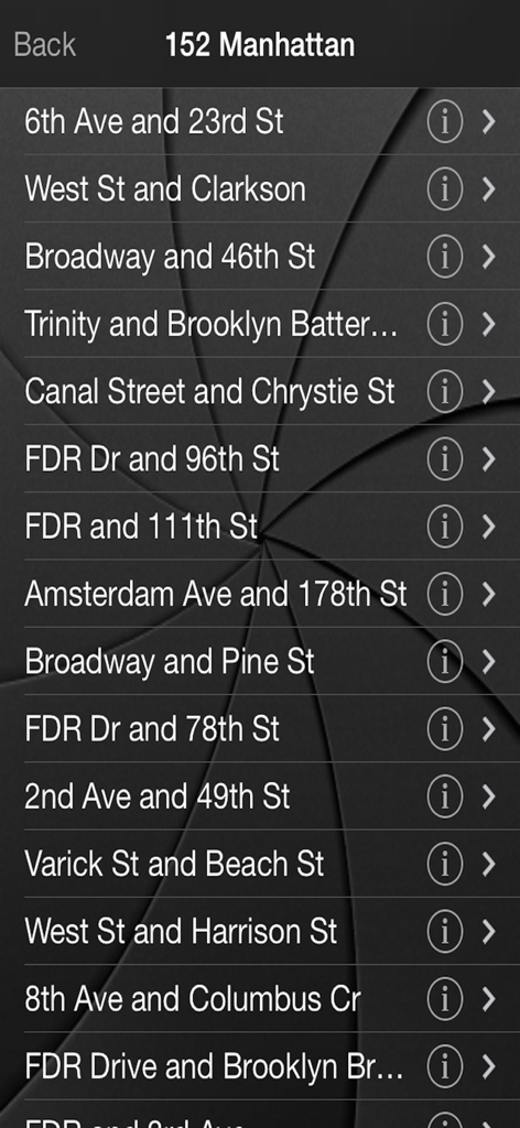 Camster! New York City - Manhattan traffic camera list in Camster app