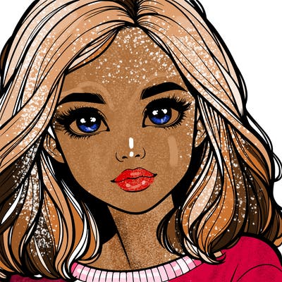 realistic girl whith cute eyes