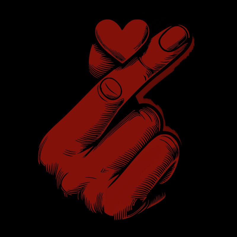 fingers heart realistic