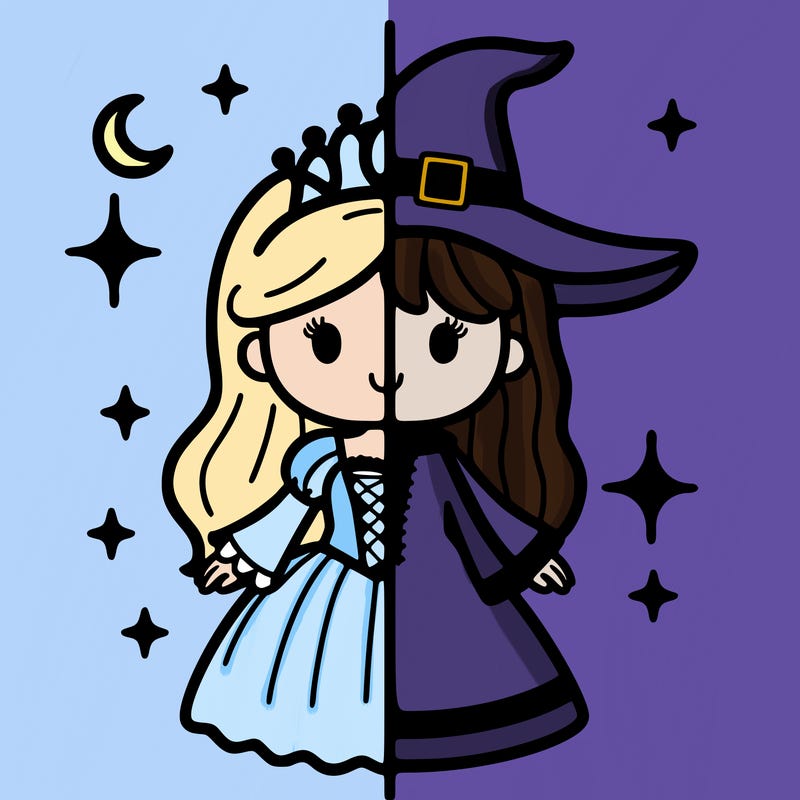 split princess and witch