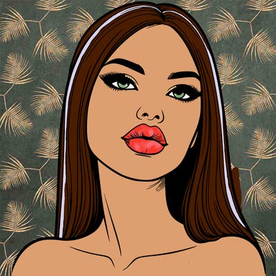 realistic woman with full lips
