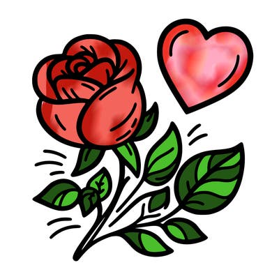 rose and heart
