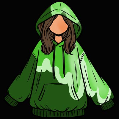 girl in oversized hoodie