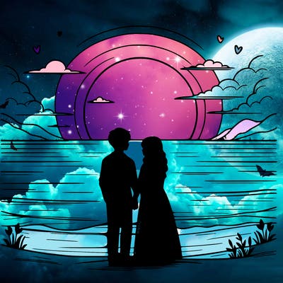 couple in front of sunset