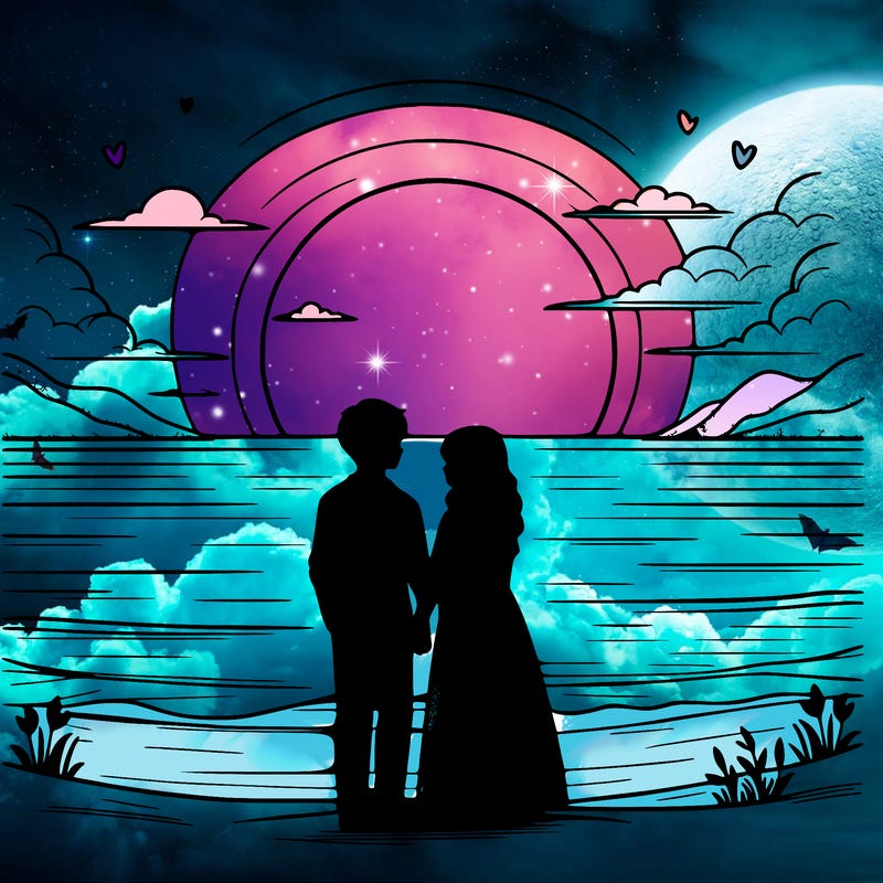 couple in front of sunset