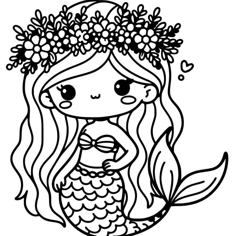 mermaid with flower crown