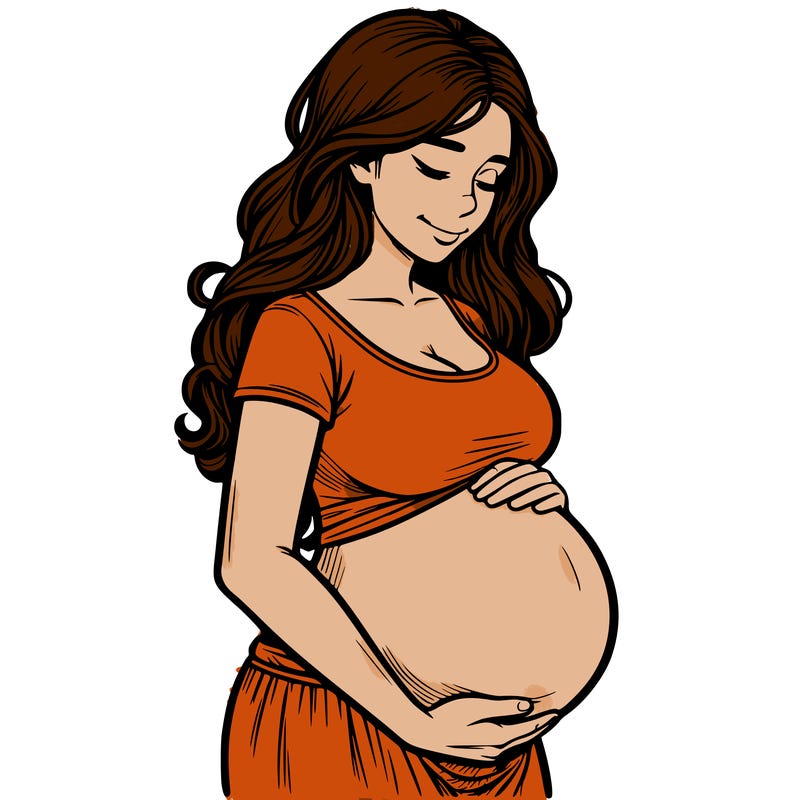 woman heavily pregnant realistic