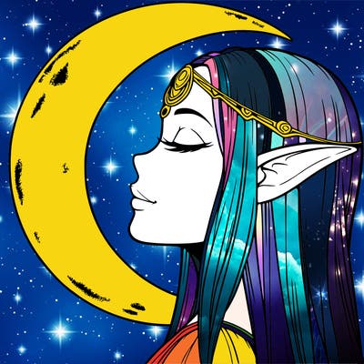 a realistic moon elf