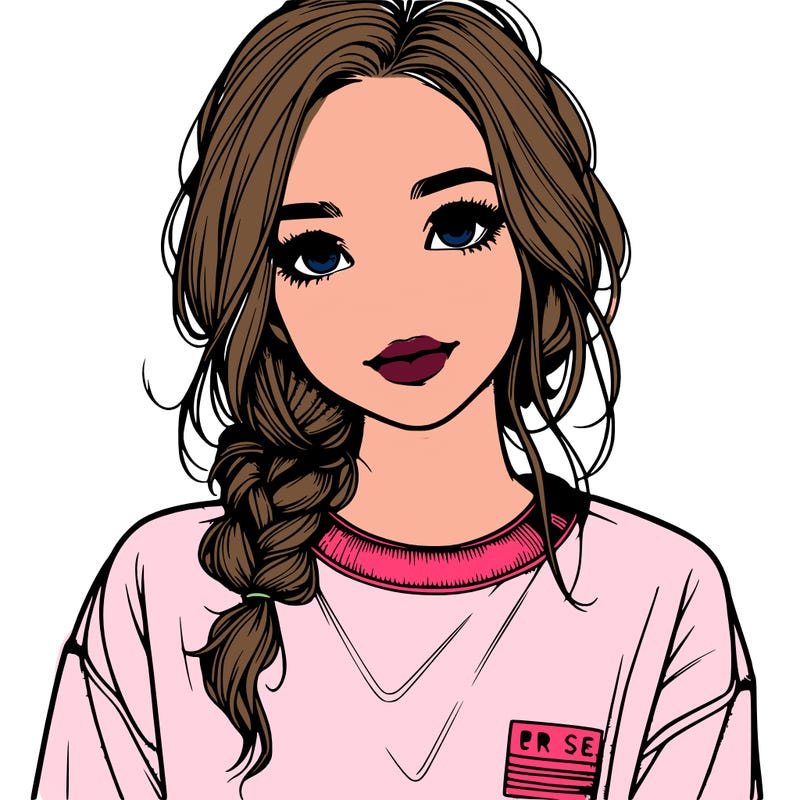 realistic girl with sweat shirt on