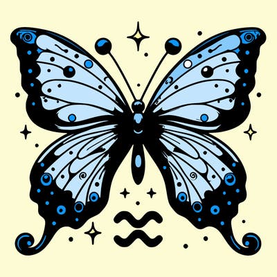 realistic aquarius butterfly