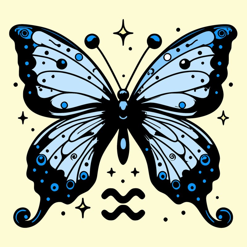 realistic aquarius butterfly