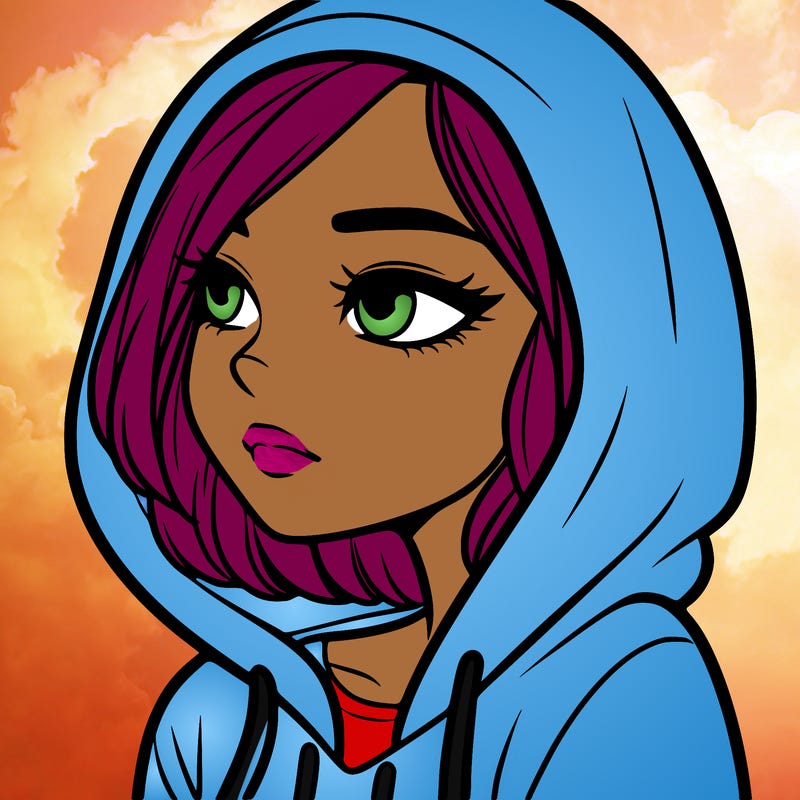 a woman wearing a hoodie