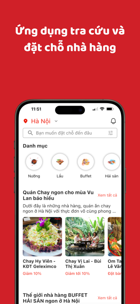 PasGo: Đặt bàn nhà hàng ưu đãi - PasGo mobile app interface for restaurant reservations and dining deals in Vietnam