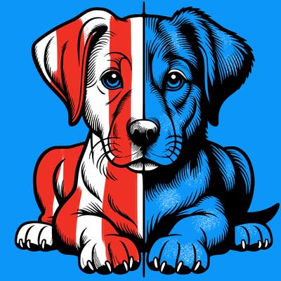 realistic dog split picture