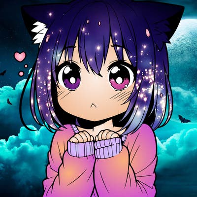 shy anime catgirl