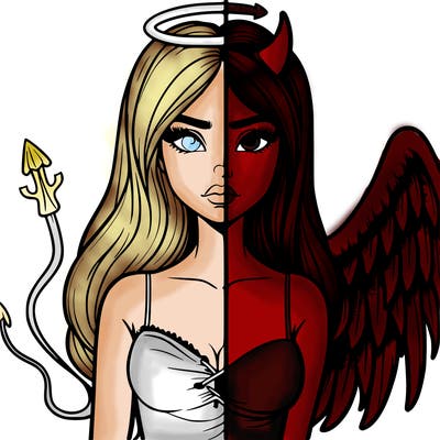 devil vs angel realistic girl