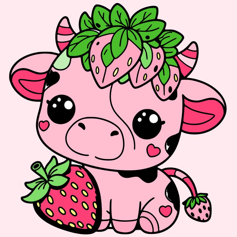 cute strawberry cow