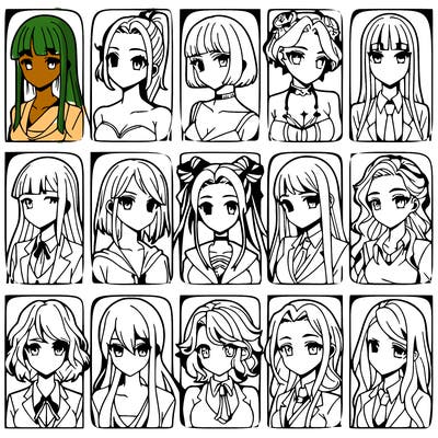 girls that look diffrent anime