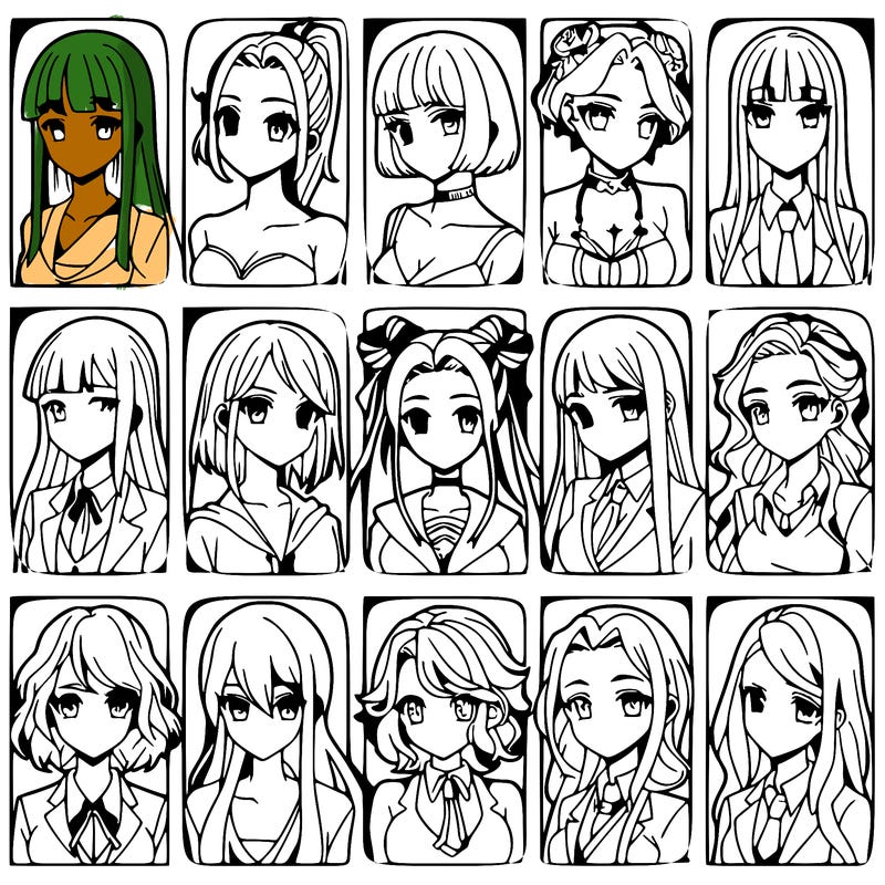 girls that look diffrent anime