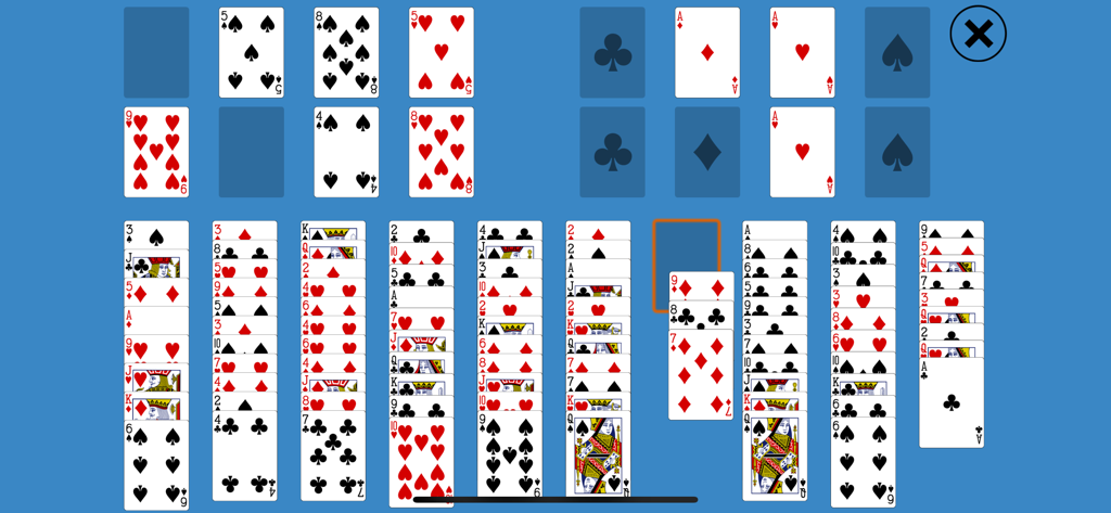 Solitaire FreeCell Two Decks - Solitaire FreeCell Two Decks gameplay screen showing columns of cards and foundation piles