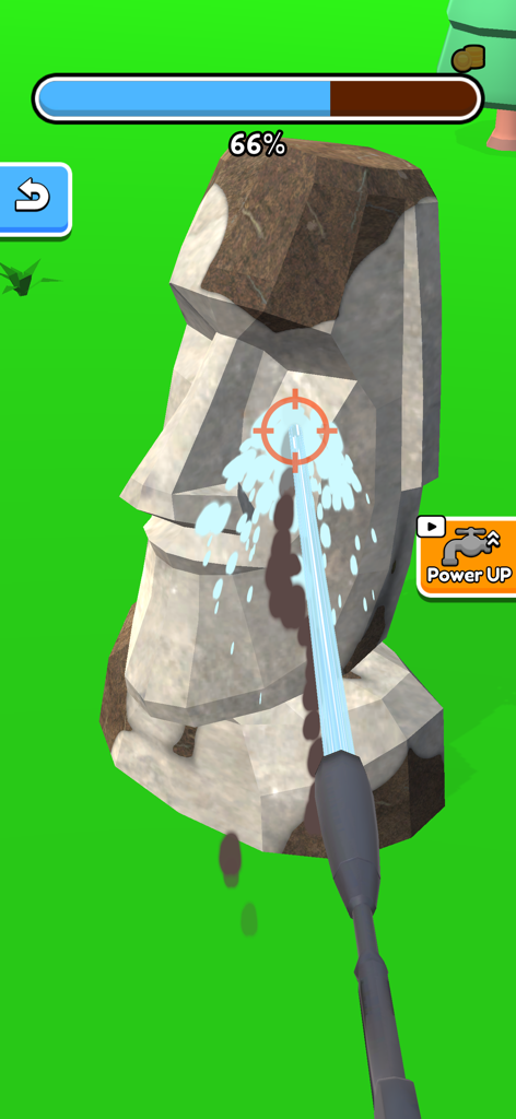 Dig Dig ASMR - Power washing a stone Moai statue in Dig Dig ASMR