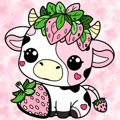 cute strawberry cow