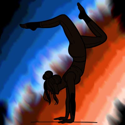 a woman doing a handstand