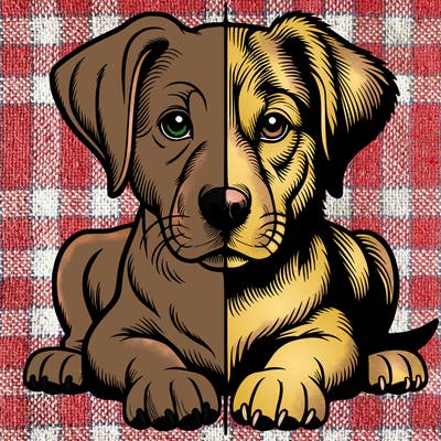 realistic dog split picture