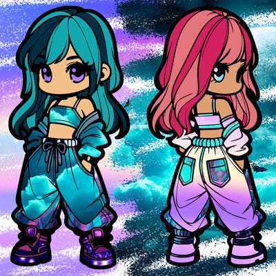 girl in crop top and baggy pants