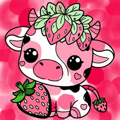 cute strawberry cow