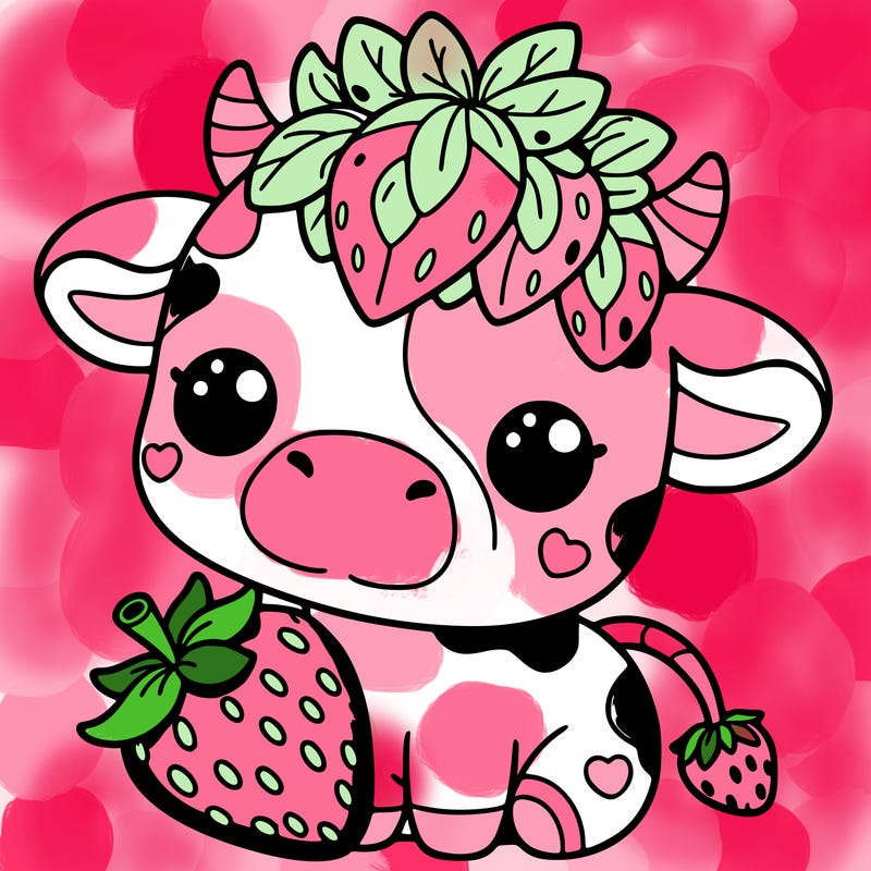 cute strawberry cow