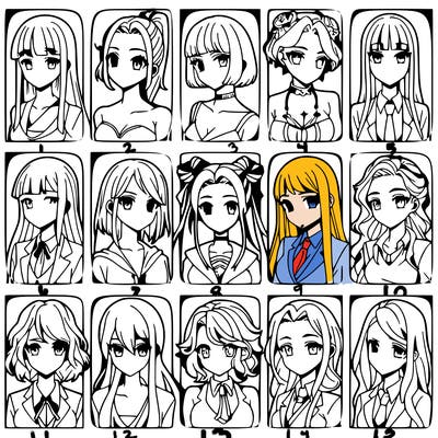 girls that look diffrent anime