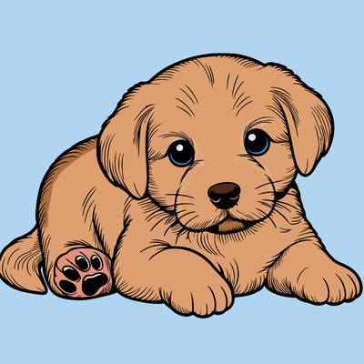 a cute realistic puppy