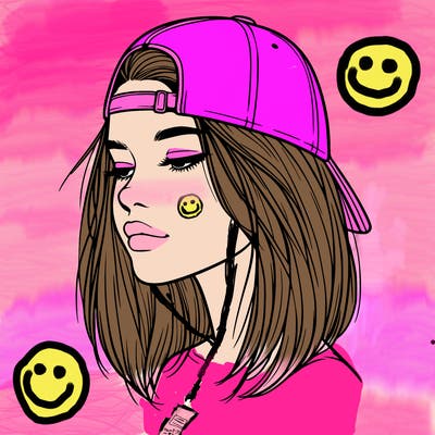 realistic  girl with a backwards hat