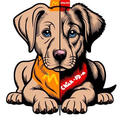 realistic dog split picture