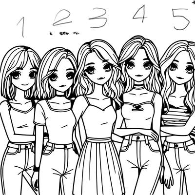 a group of girls realistic