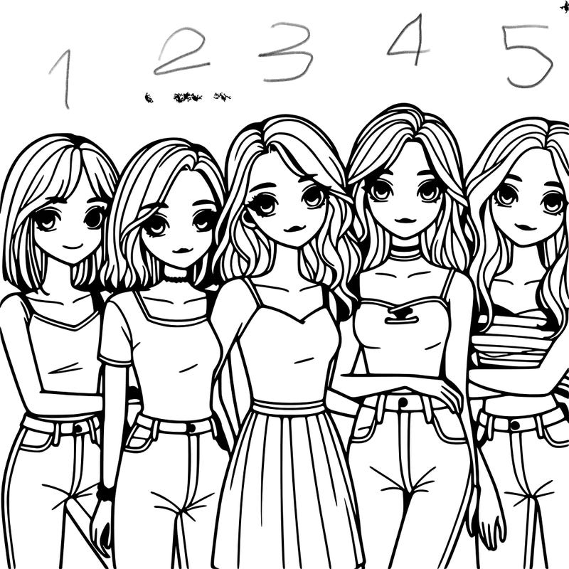 a group of girls realistic