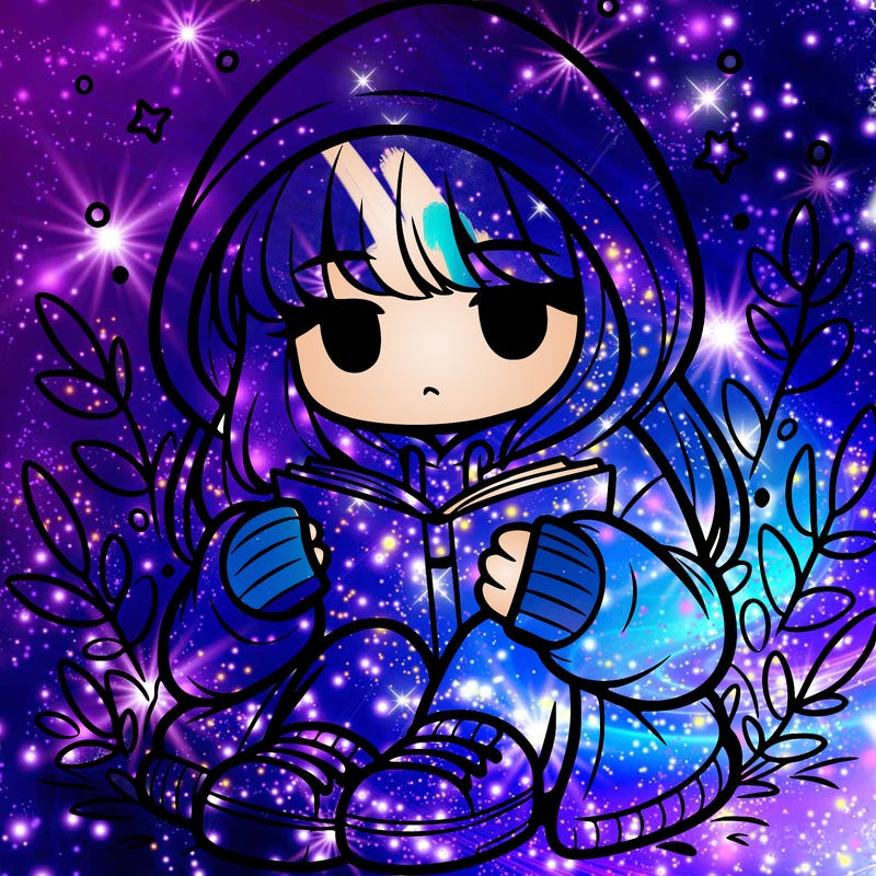 girl in oversized hoodie reading a book