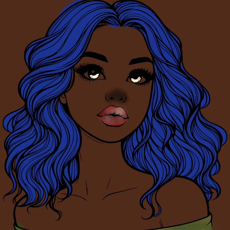 realistic girl with wavy hair and lips