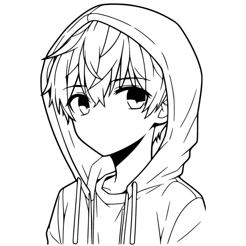anime guy in hoodie