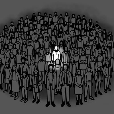 people in a big group