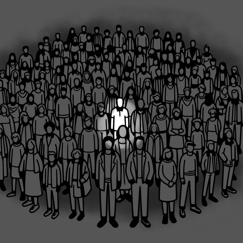 people in a big group