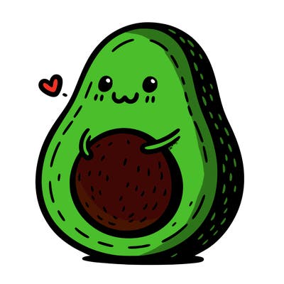 an avocado hugging an avocado
