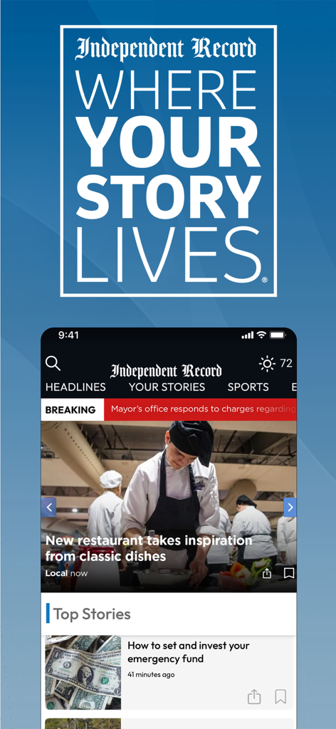 Helena Independent Record - Helena Independent Record mobile app interface showing local Montana news headlines and breaking news alerts