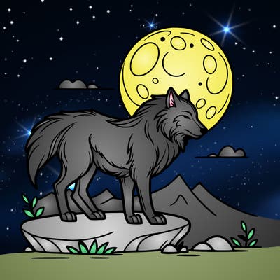wolf moonlight