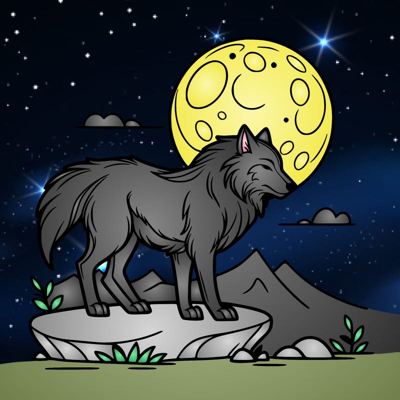 wolf moonlight