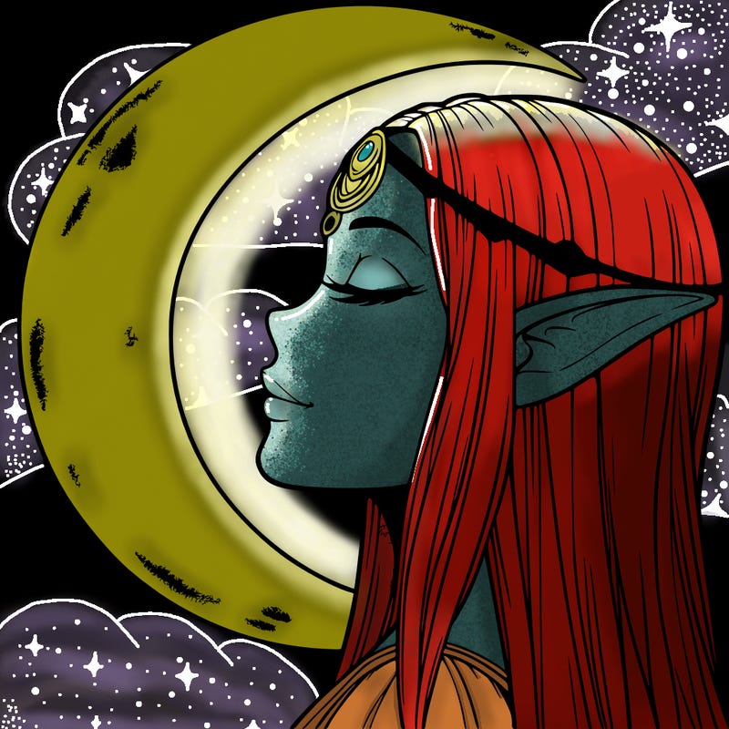 a realistic moon elf